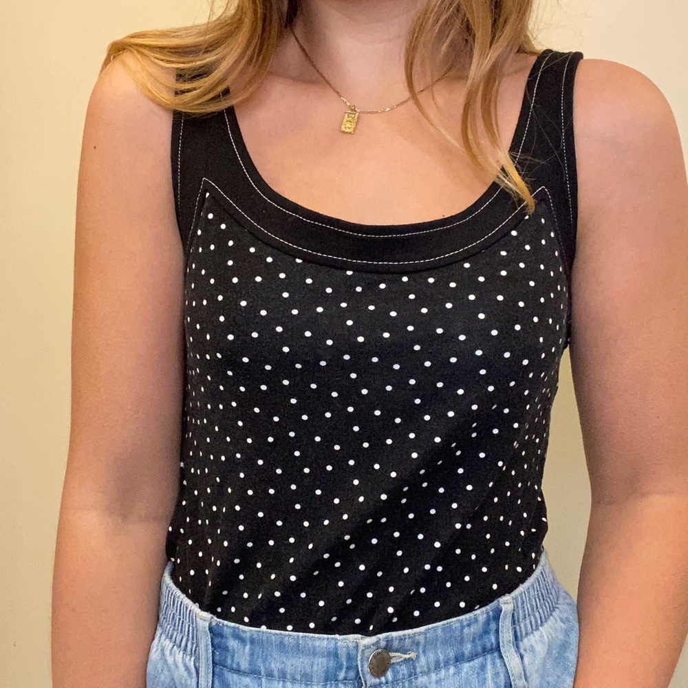 Anthropologie polka dot top